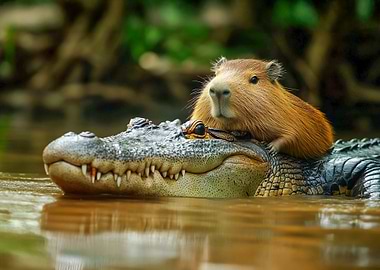 Capybara on Alligator