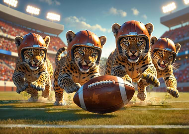 Jaguar Cubs Old School Football