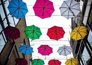 Colorful Umbrellas Street Art to Dublin