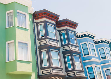 Colorful Victorian Row Houses