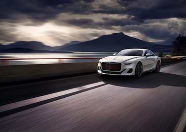 White Sports Car on Road