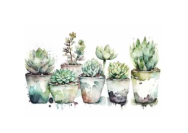 Succulent Watercolor Art