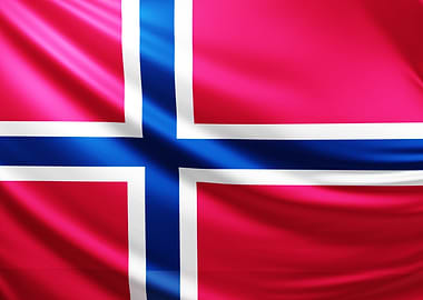 Norwegian Flag, realistic flag of Norway