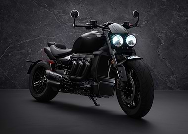 Black Triumph Rocket 3 Motorcycle