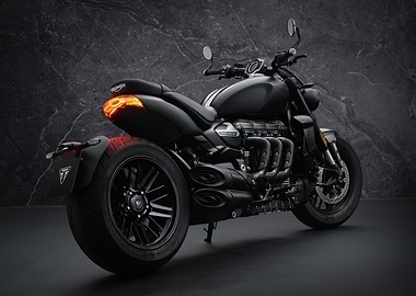 Black Triumph Rocket 3 Motorcycle