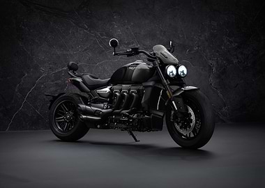 Black Triumph Rocket 3 Motorcycle
