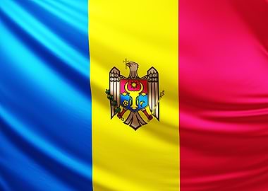Moldova Flag, realistic flag of Moldova