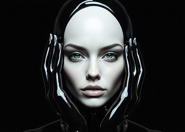 Woman in Black Latex