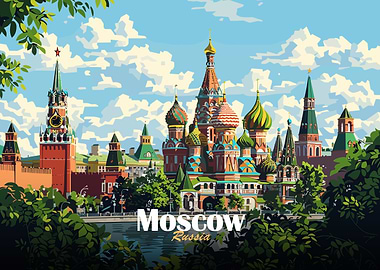 Moscow Red Square Illustration