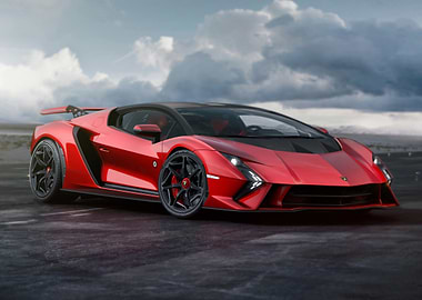 Red Lamborghini Concept Car