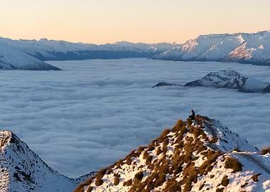 Mountaintop View Above Clouds