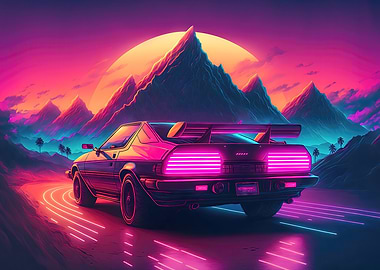 Retro Car Sunset