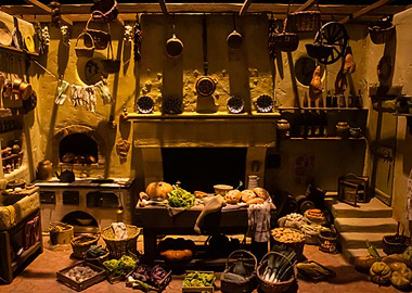 Medieval Kitchen Diorama