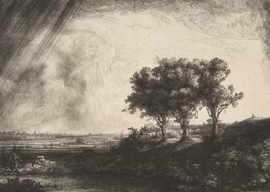 Landscape with Trees and Stormy Sky