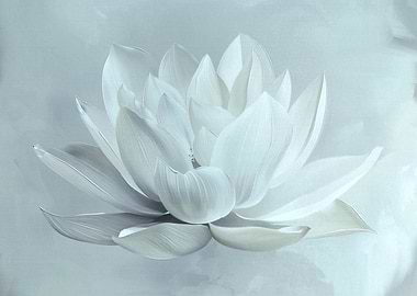 White Lotus Flower Painting