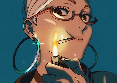 Seiko Lighting a Cigarette