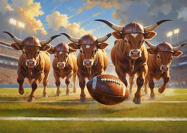 Steer Calves Old School Football