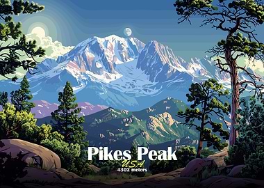 Pikes Peak Mountain Landscape