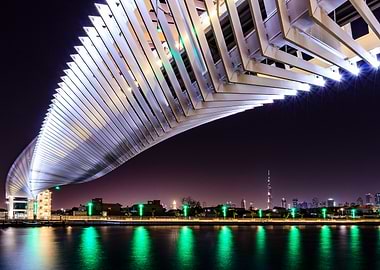 Dubai Bridge Night View
