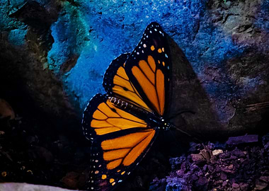 Monarch Butterfly on Rock
