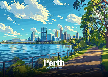 Perth Skyline & River