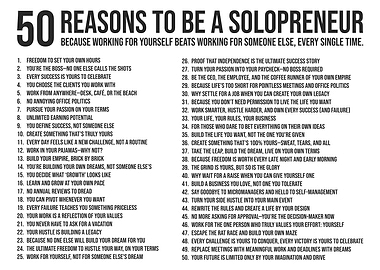 50 Reasons to Be a Solopreneur
