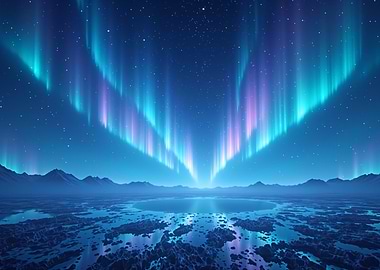 Aurora Borealis Landscape