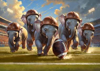 Elephant Calves Old School Football