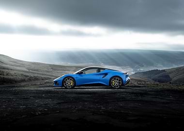 Lotus Emira Seneca Blue First Edition Sports Car
