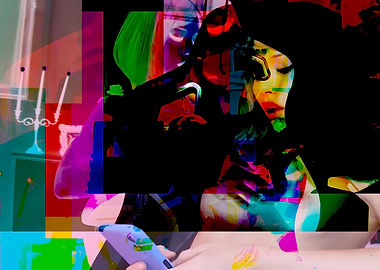 Abstract Glitch Dada Art Portrait
