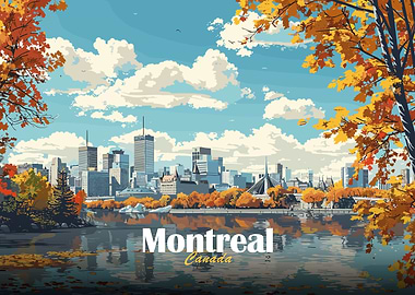 Montreal Skyline Autumn