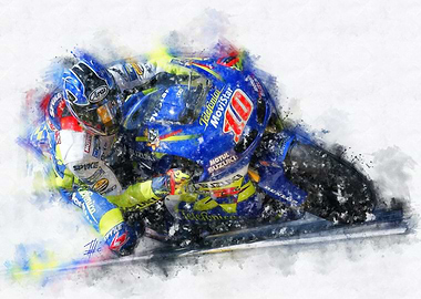 Kenny Roberts, MotoGP, Watercolor Art