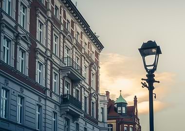 European Cityscape at Dusk