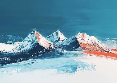 Frozen Peaks - Abstract Mountain Landscape