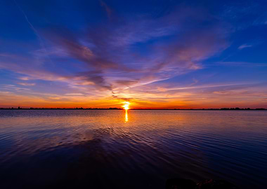 Sunset over Water Netherlands