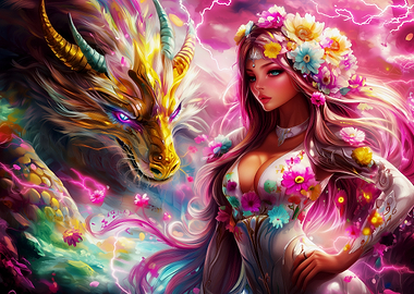 Dragon and Flower Woman