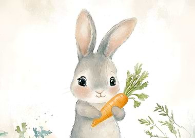 Cute Bunny with Carrot