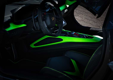 Green Lamborghini Interior