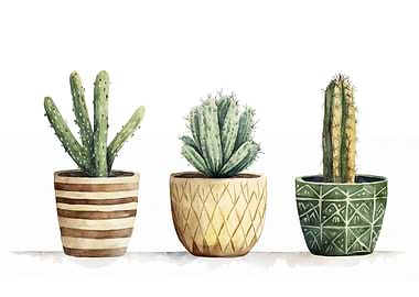 Cactus Watercolor Trio
