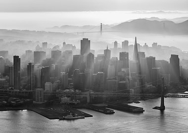 San Francisco Skyline black and white