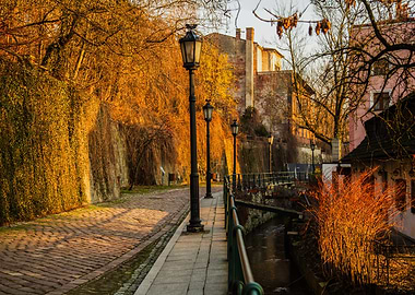Cobblestone Path by Canal