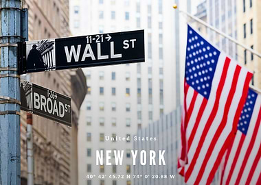 Wall Street Sign New York
