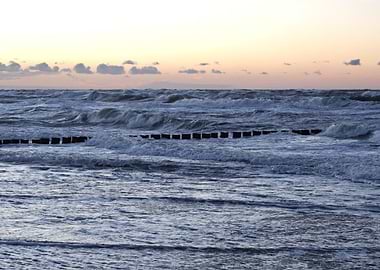 Stormy Sea at Sunset