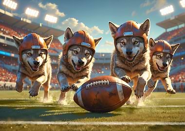Wolf Cubs Old School Football