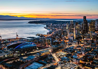 Seattle Skyline Sunset