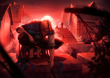 Man with Dagger in Red City