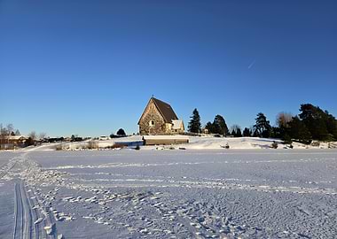 Stone Church in Winter