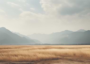 Field and mountains