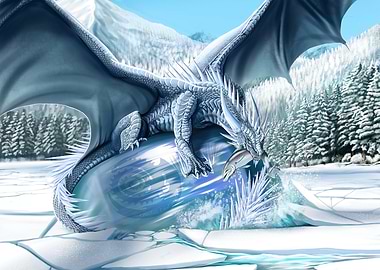 Ice Dragon Catching Fish