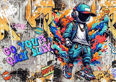 Astronaut Graffiti Art